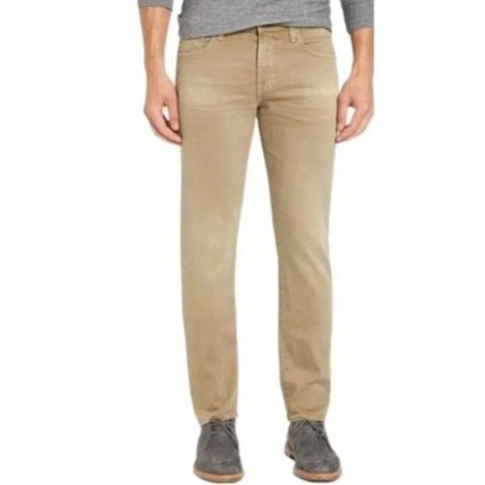 AG Adriano Goldschmied Matchbox Slim Straight Jeans Mens 32 x 30 Khaki 5 Pocket
